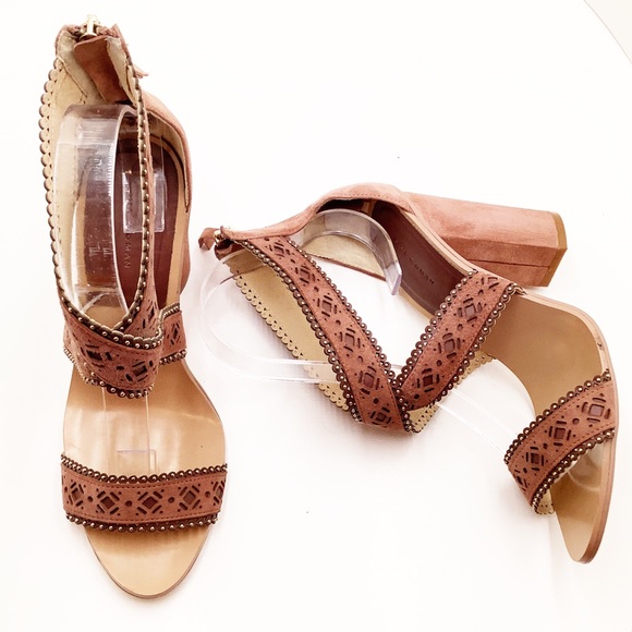 {Zara Woman} Embellished Suede Strapped Heels - Picture 8 of 16